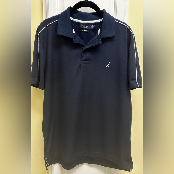 Nautica Other - 🎉Host Pick🎉 Nautica Men’s Navy Polo with White Trim Medium/Slim Fit